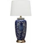 Lampa ceramiczna Flora navy wysoka