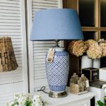 Abażur niebieski 45cm Marina Maison