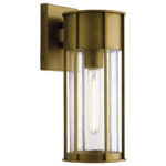 Średnia latarnia naścienna Camillo -  1 źródło światła - Naturalny mosiądz