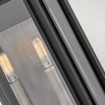 Średnia latarnia naścienna Sag Harbor - 2 źródła światła - Czarna - obrazek 3