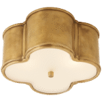 Plafon Basil mały w naturalnym mosiądzu z matowym szkłem