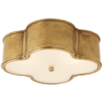 Plafon Basil 17" w naturalnym mosiądzu z matowym szkłem