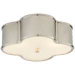 Plafon Basil 17" w polerowanym niklu z matowym szkłem