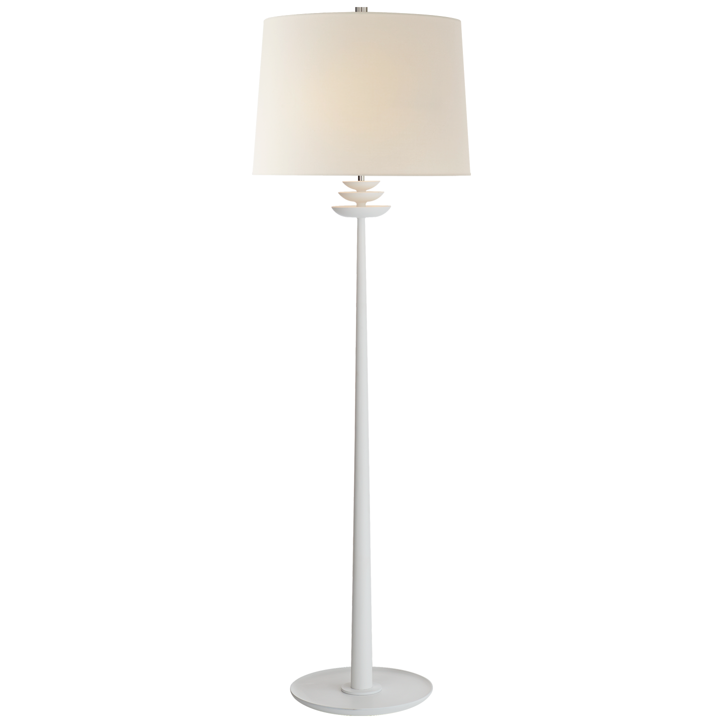 ARN1301WHTL Lampa podłogowa Beaumont w kolorze białym z lnianym kloszem - obrazek 1