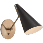 Kinkiet ścienny Clemente w ręcznie patynowanym mosiądzu antycznym z czernią