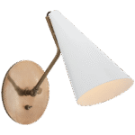 Kinkiet ścienny Clemente w ręcznie patynowanym mosiądzu antycznym z bielą