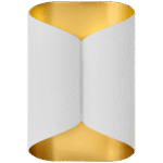 Kinkiet Selfoss w kolorze białym gipsowym z wnętrzem w ręcznie patynowanym mosiądzu antycznym