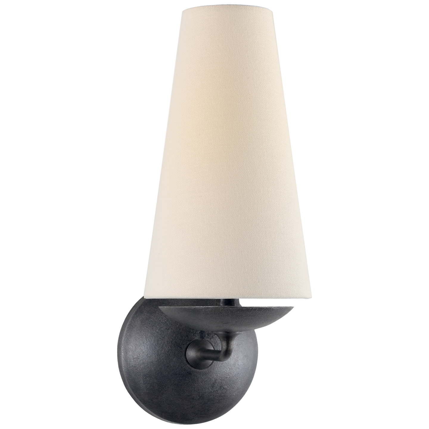 ARN2201AIL Kinkiet pojedynczy Fontaine w postarzanym żelazie z lnianym kloszem - obrazek 1