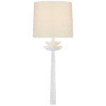 Średni kinkiet ogonowy Beaumont w kolorze białym z lnianym kloszem