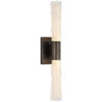 Kinkiet pojedynczy Brenta w brązie z białym szkłem