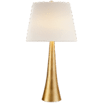 Lampa stołowa Dover ze złoceniem z lnianym kloszem