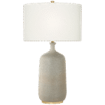 Lampa stołowa Culloden w wulkanicznej kości słoniowej z lnianym kloszem