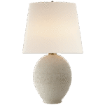 Lampa stołowa Toulon w wulkanicznej kości słoniowej z lnianym kloszem