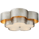 Duży plafon Arabelle w polerowanym srebrnym wykończeniu z matowym akrylem