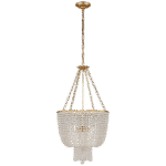 Żyrandol Jacqueline w ręcznie patynowanym mosiądzu antycznym z przezroczystym szkłem