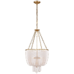 Żyrandol Jacqueline w ręcznie patynowanym mosiądzu antycznym z białym akrylem