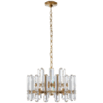 Żyrandol Bonnington w ręcznie patynowanym mosiądzu antycznym z kryształem