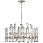 Duży żyrandol Bonnington w polerowanym niklu z kryształem