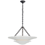 Średni żyrandol piętrowy Mollino w brązie z białym gipsowym kloszem