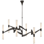 Wielki żyrandol Brenta w brązie z białym szkłem