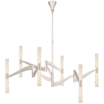 Wielki żyrandol Brenta w polerowanym niklu z białym szkłem