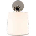 Kinkiet French Cuff w polerowanym niklu z jedwabnym kloszem