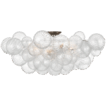 Plafon Talia 38" w polerowanym srebrnym wykończeniu i przezroczystym szkle wirowanym