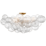 Plafon Talia 38" ze złoceniem i przezroczystym szkle wirowanym