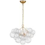 Mały żyrandol Talia ze złoceniem i przezroczystym szkle wirowanym