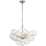 Średni żyrandol Talia w polerowanym srebrnym wykończeniu i przezroczystym szkle wirowanym