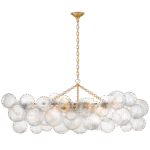 Średni żyrandol liniowy Talia ze złoceniem z przezroczystym szkłem wirowanym