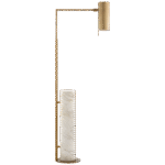 Lampa podłogowa Alma w antycznym patynowanym mosiądzu i białym marmurze