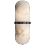 Kinkiet pigułkowy Melange w brązie z alabastrem