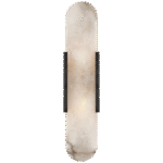 Wydłużony kinkiet Melange w brązie z alabastrem