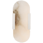 Wydłużony kinkiet Melange 10" w polerowanym niklu z alabastrem