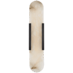 Wydłużony kinkiet Melange 20" w brązie z alabastrem