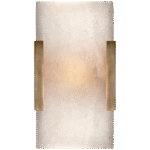 Szeroki klipsowy kinkiet łazienkowy Covet w antycznym patynowanym mosiądzu