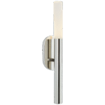 Mały kinkiet łazienkowy Rousseau w polerowanym niklu z trawionym kryształem