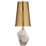 Lampa akcentowa Halcyon w kwarcu z antycznym mosiężnym kloszem