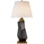 Lampa stołowa Bayliss w kolorze czarnym z lnianym kloszem