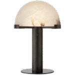 Lampa biurkowa Melange w brązie z alabastrowym kloszem