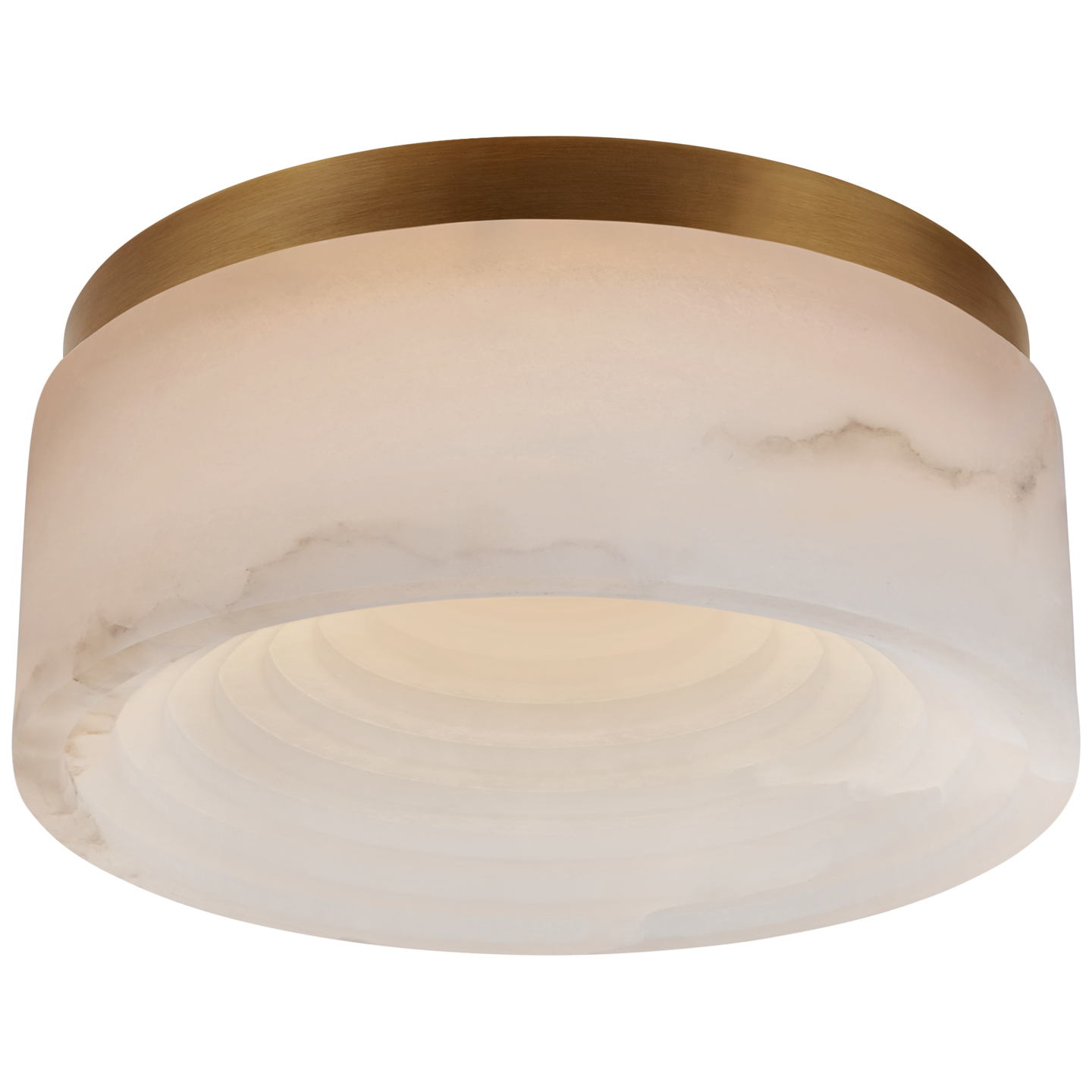 KW4901ABALB Mały plafon Otto w antycznym patynowanym mosiądzu z alabastrem - obrazek 1