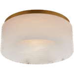 Średni plafon Otto w antycznym patynowanym mosiądzu z alabastrem