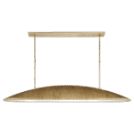 Duża lampa wisząca liniowa Utopia ze złoceniem z matowym akrylem