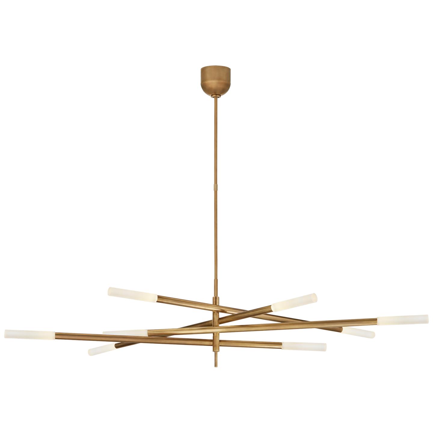 KW5589ABEC Wielki żyrandol przegubowy Rousseau Grande ośmiopunktowy w antycznym patynowanym mosiądzu z trawionym kryształem - obrazek 1