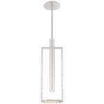 Średnia lampa wisząca płaska Melange w polerowanym niklu z alabastrem