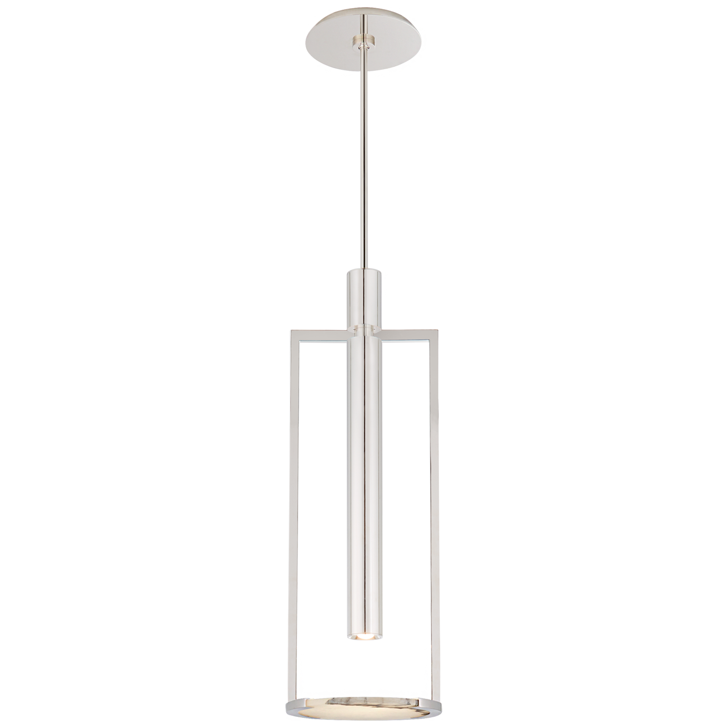 KW5612PNALB Średnia lampa wisząca płaska Melange w polerowanym niklu z alabastrem - obrazek 1