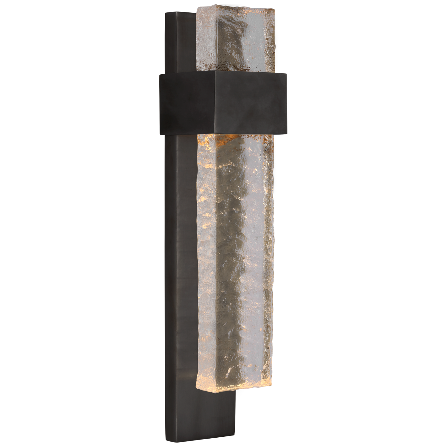 S2340BZCWG Średni kinkiet Brock w brązie z przezroczystym falistym szkłem - obrazek 1