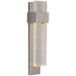 Średni kinkiet Brock w polerowanym niklu z przezroczystym falistym szkłem