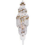 Mały kinkiet Adele w ręcznie patynowanym mosiądzu antycznym z przezroczystym akrylem